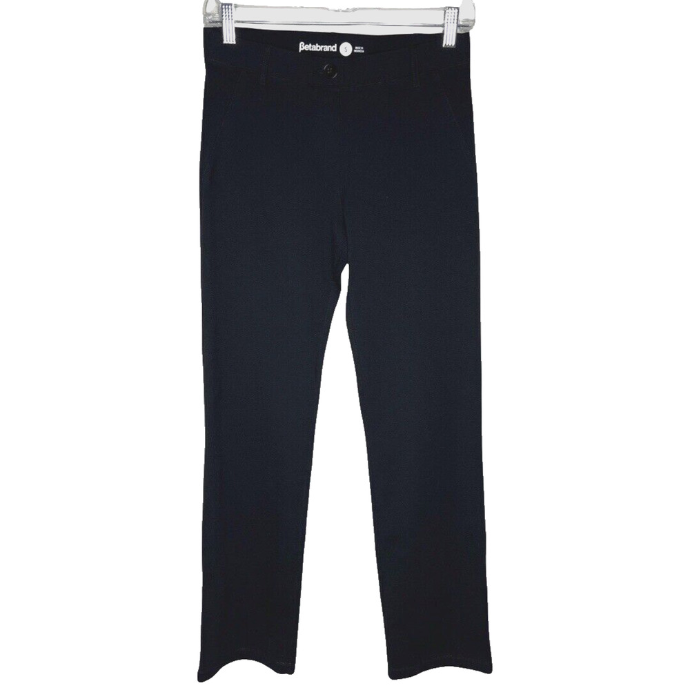 Betabrand Pants Women Small Black Classic Straight Leg Ponte Knit Work Yoga Pant